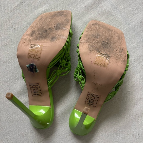 Simmi London Brandy Olive Green Woven Mules Size 6 | Wide Fit Heels - Picture 7 of 9